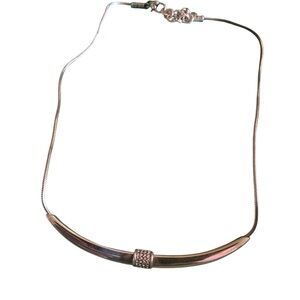 Brighton Silver Minimalist Necklace with Horizontal Bar rhinestone